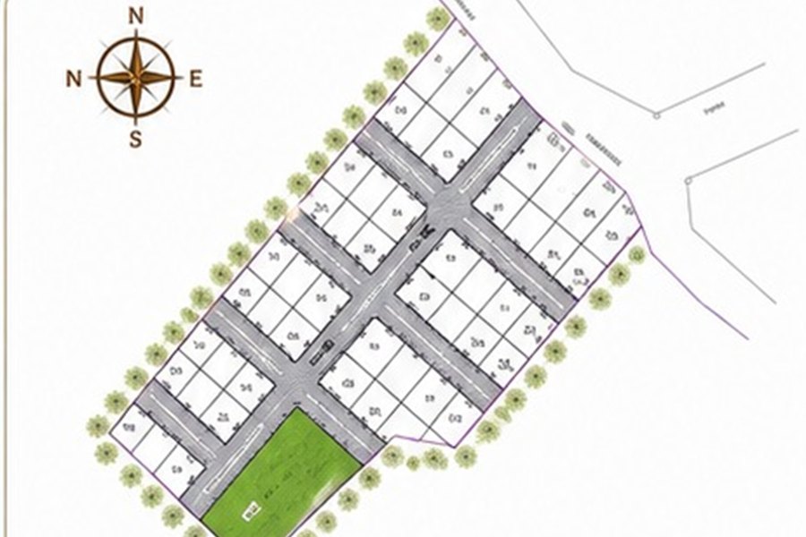 Fortune Delite layout plan showing plot grid, internal roads and open space
